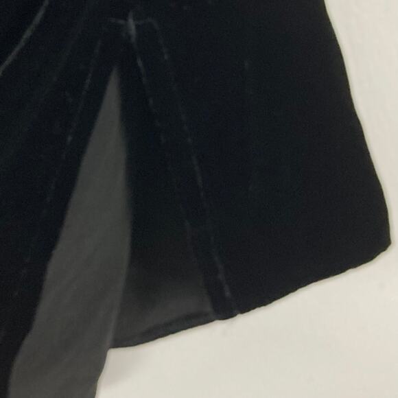 NWOT ST MICHAELS Top UK 8/US 4 Black Velour Velvet Silk blend Slits-Sides Zip - Picture 3 of 6